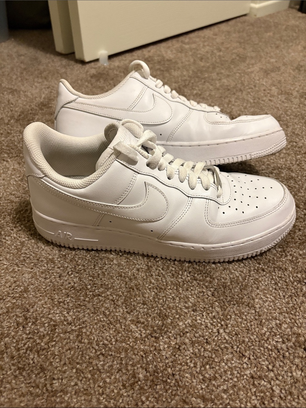 Nike All-White Low-Top Air Force 1s MENS 9